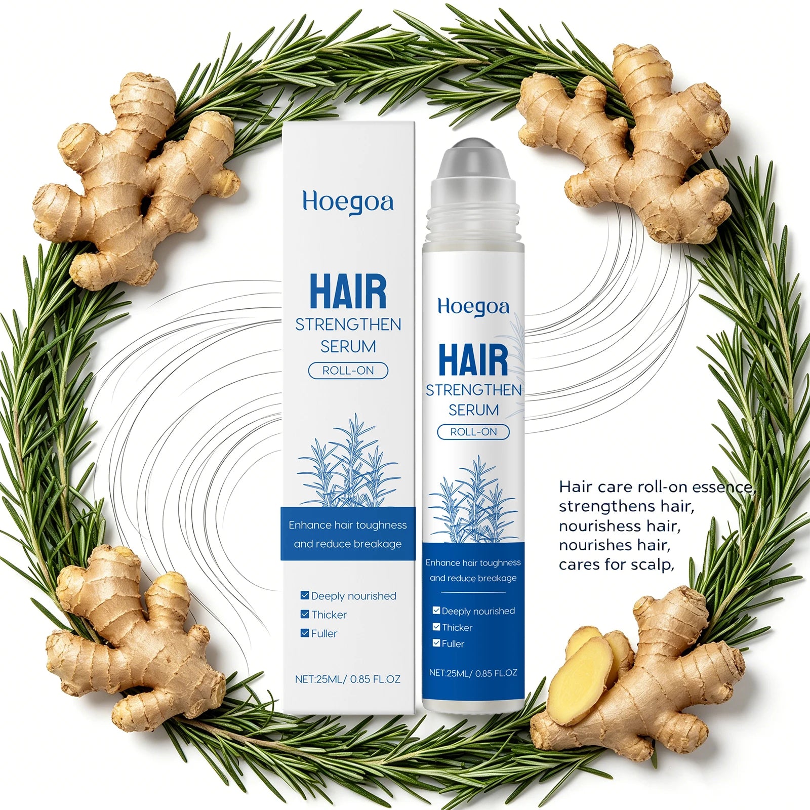 Rosemary Hair Growth Serum Roller for Thinning Hair and Scalp Nourishment - 3