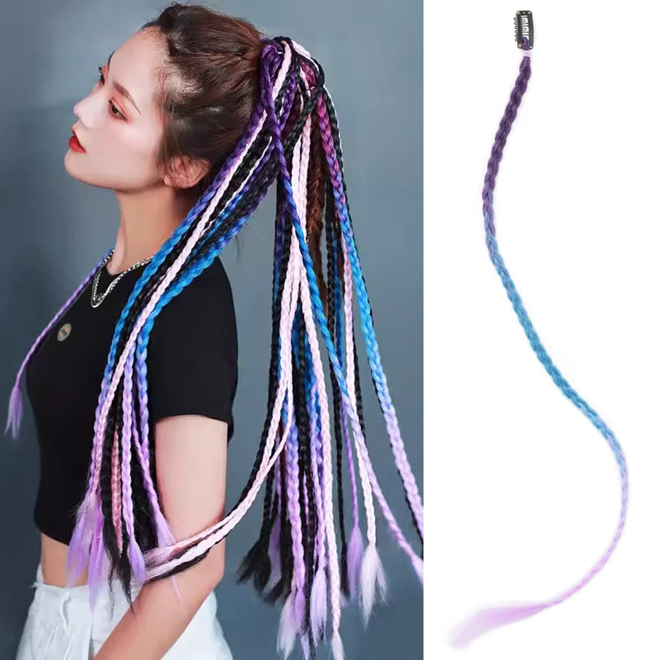 24-Inch Clip-In Braided Hair Extensions for Daily and Party Looks - 2