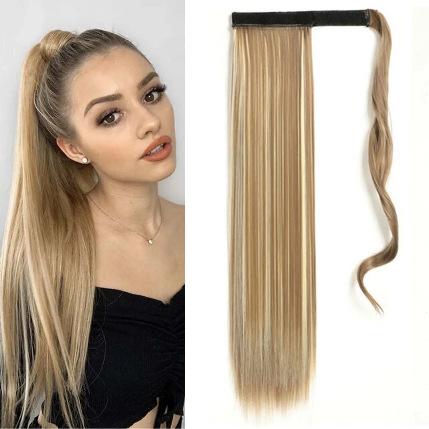 24 Inch Long Straight Wrap Around Ponytail Hair Extension for Women - 29