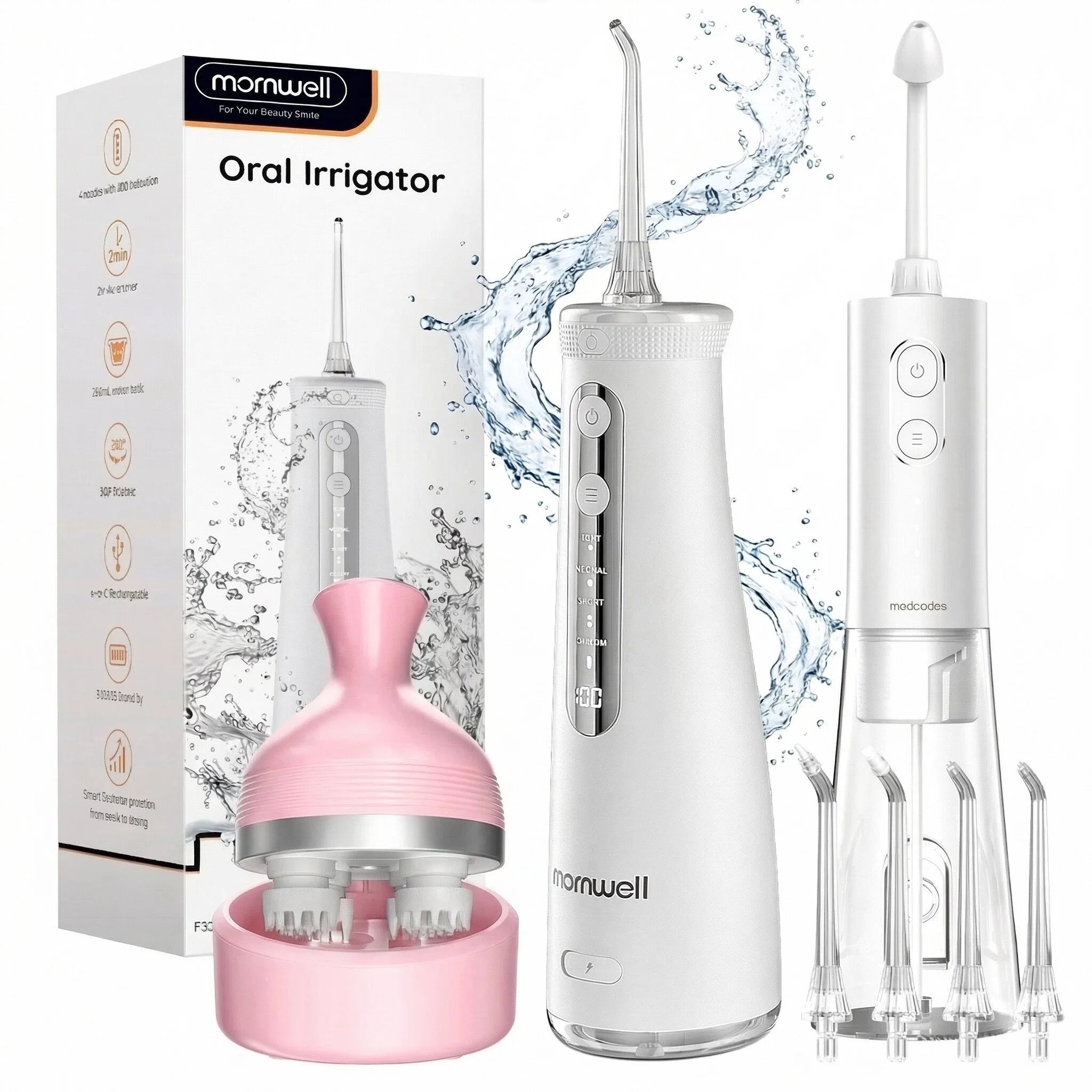 Portable Oral Irrigator and Electric Scalp Massager Set - 1
