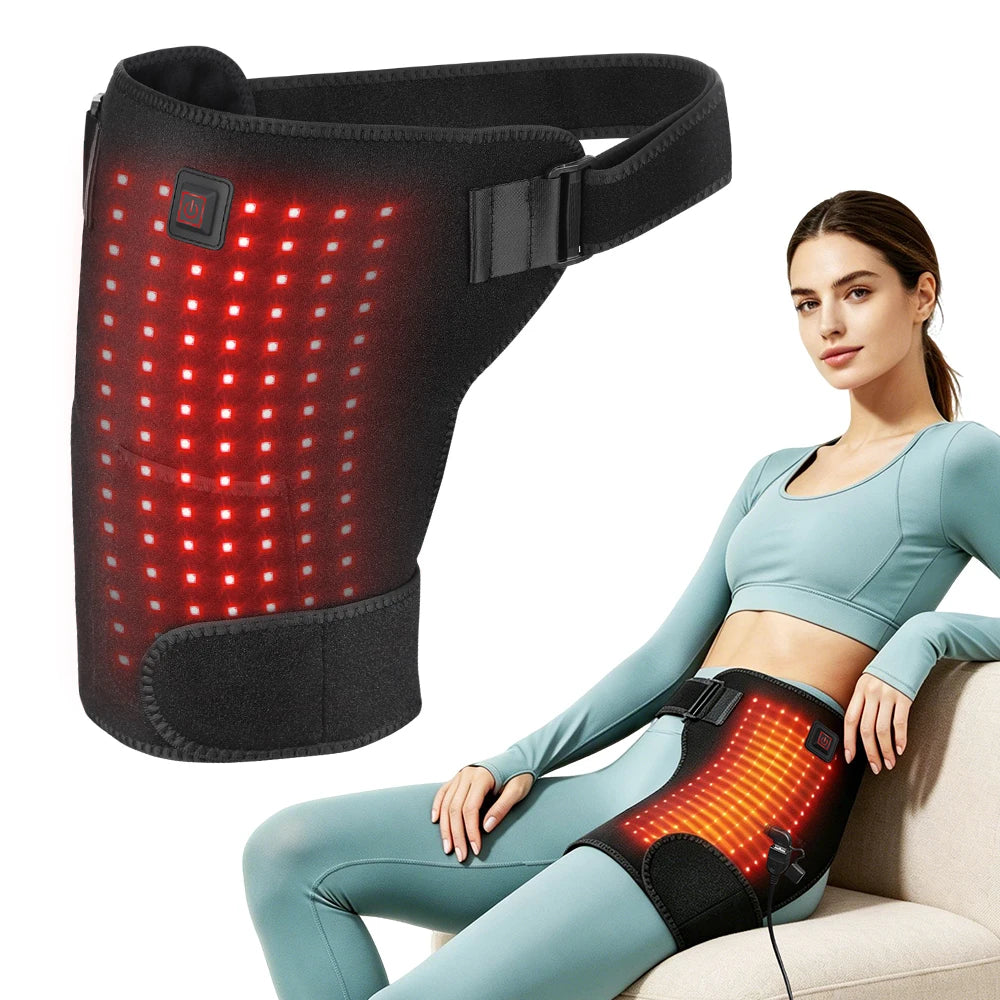 Red Light Therapy Hip and Thigh Heating Support Brace for Pain Relief - 1