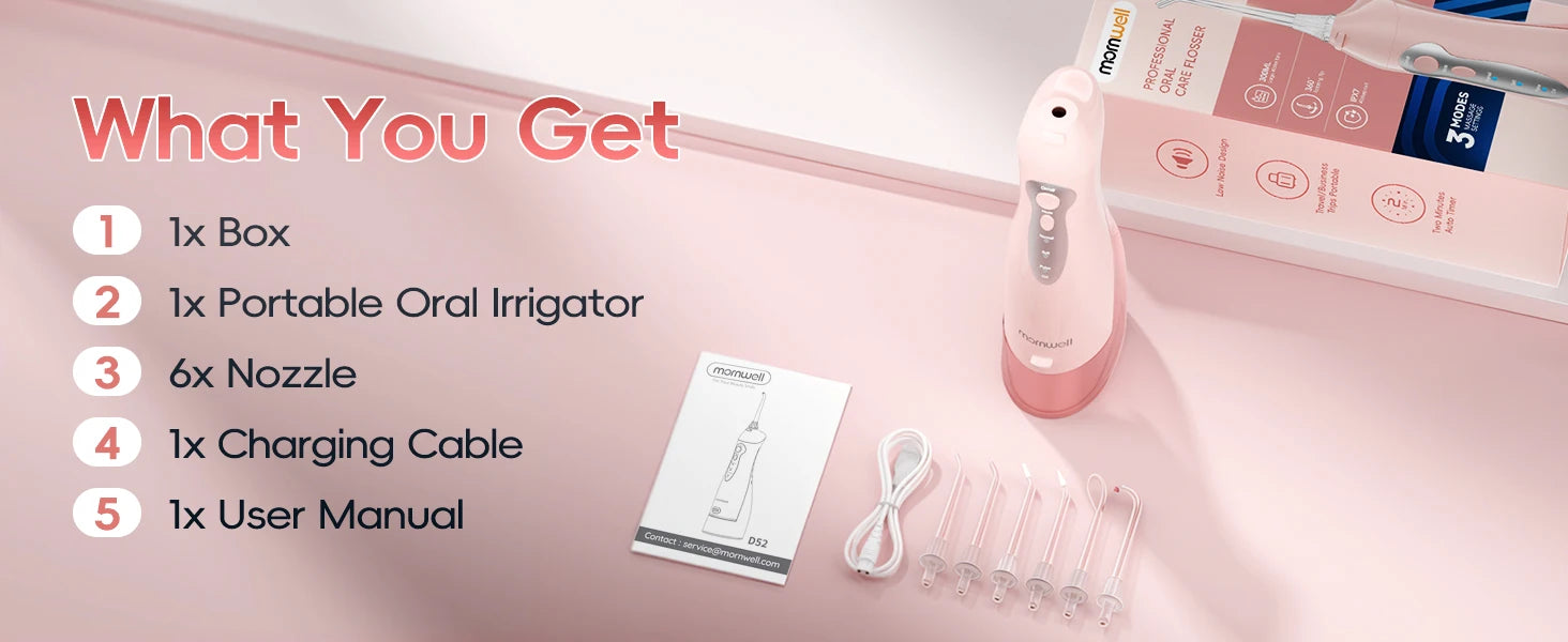 Rechargeable Portable Oral Irrigator Water Flosser for Deep Teeth Cleaning - 19