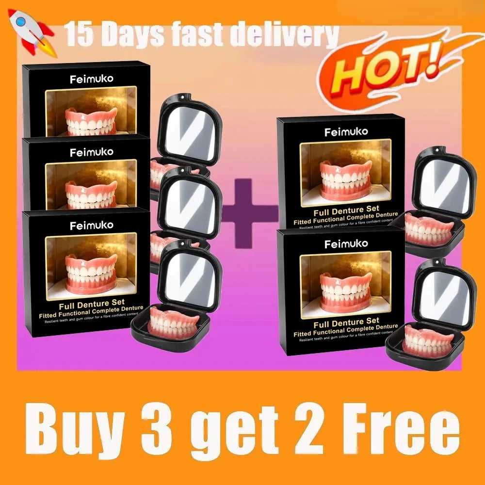 Instant Snap-On Silicone Dentures with Mirror Storage Case - 9