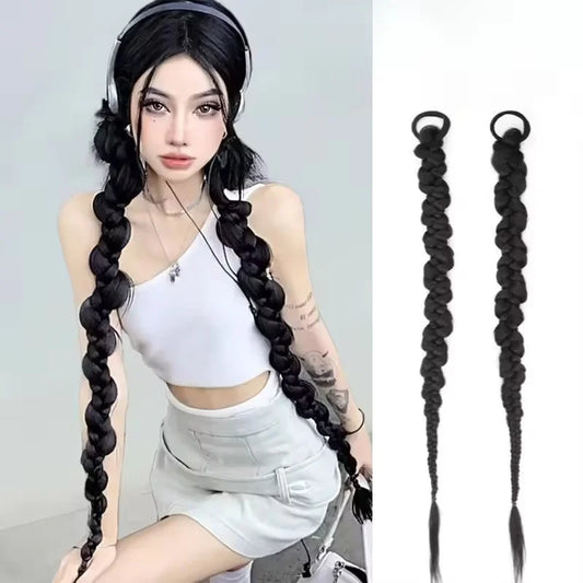 Synthetic Braided Ponytail Extension Set for Trendy Hairstyles
