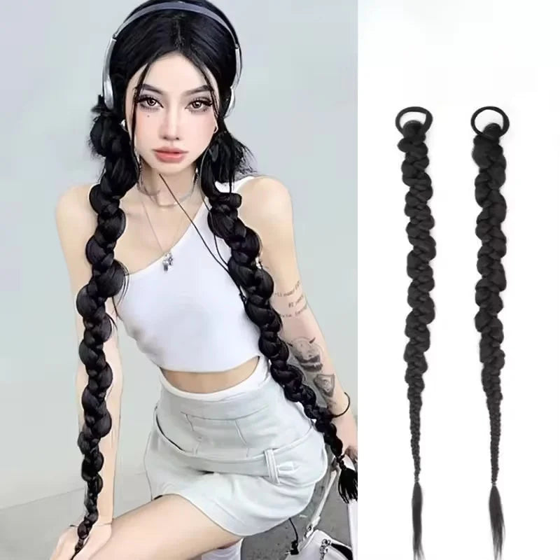 Synthetic Braided Ponytail Extension Set for Trendy Hairstyles