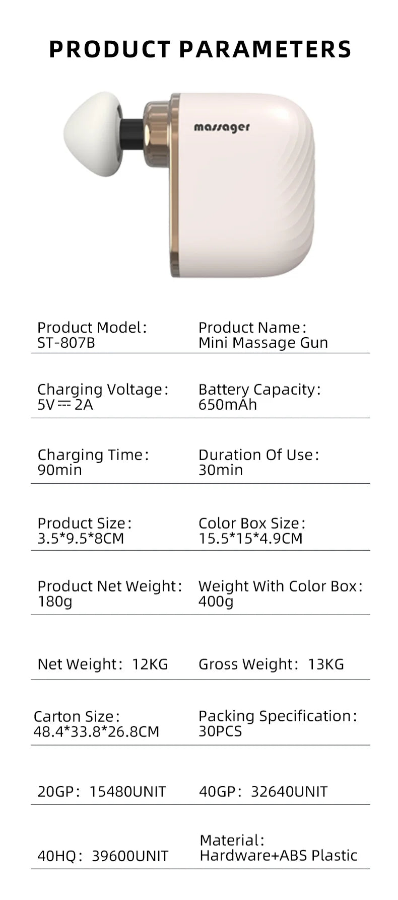 Portable Deep Tissue Massage Gun for Muscle Recovery and Pain Relief