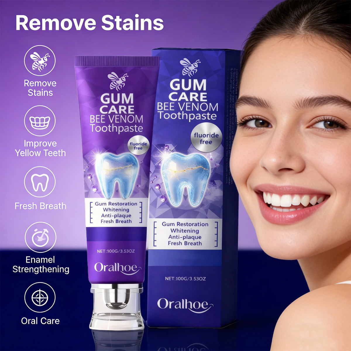 Bee Venom Gum Repair and Teeth Whitening Toothpaste