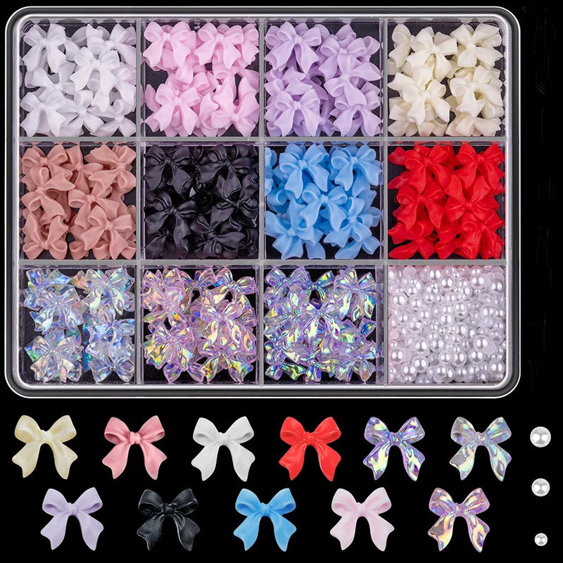3D Mixed Bowknot and Flower Nail Art Decoration Charms Set - 25