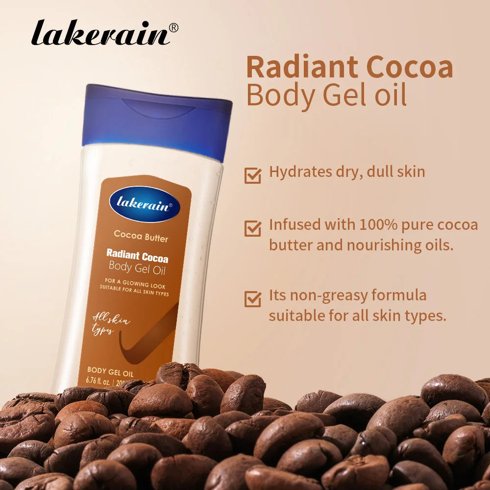 Radiant Cocoa Butter Body Gel Oil for Deep Hydration and Glowing Skin
