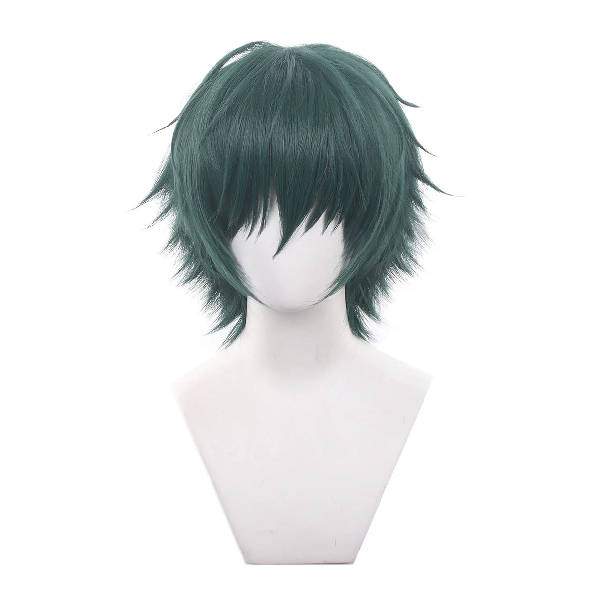 Short Green Cosplay Wig with Glasses for Anime Halloween Costumes