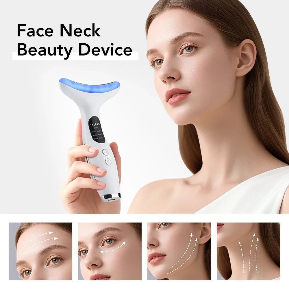 7-Color LED Neck and Face Lifting Massager for Skin Tightening - 4