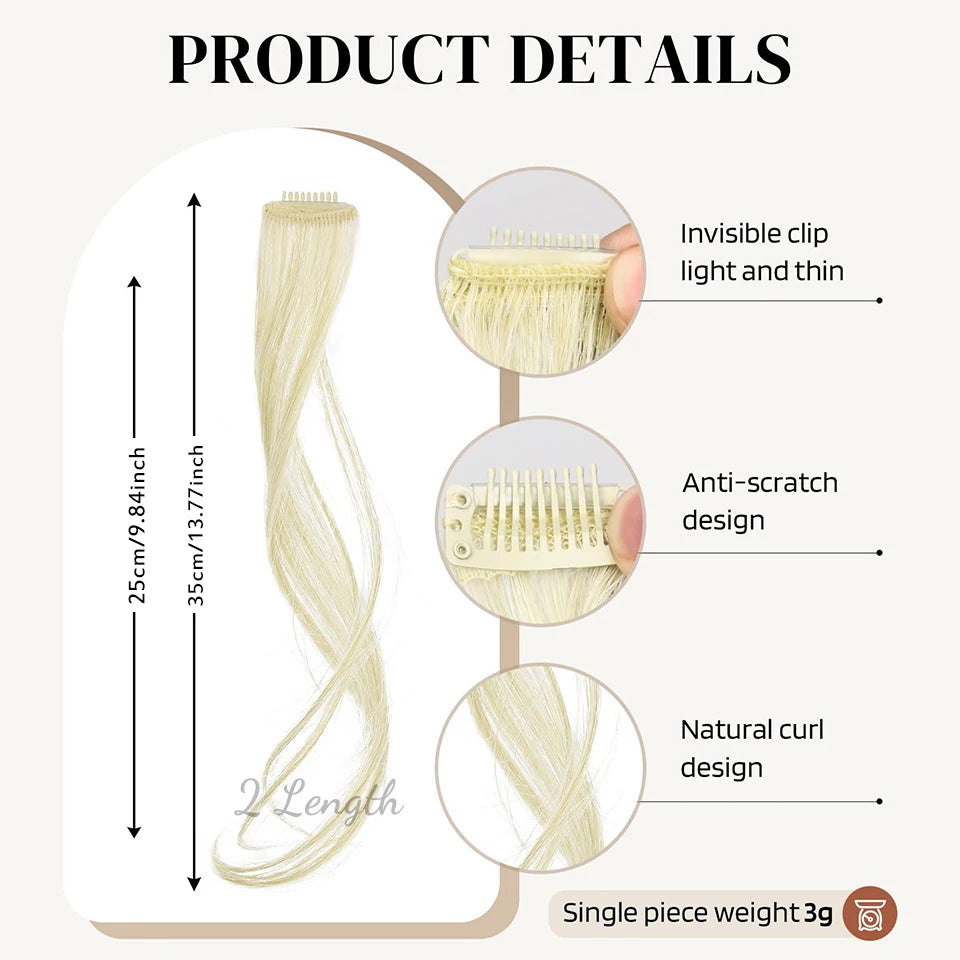Clip-In Synthetic Hair Side Bangs for Instant Volume - 4