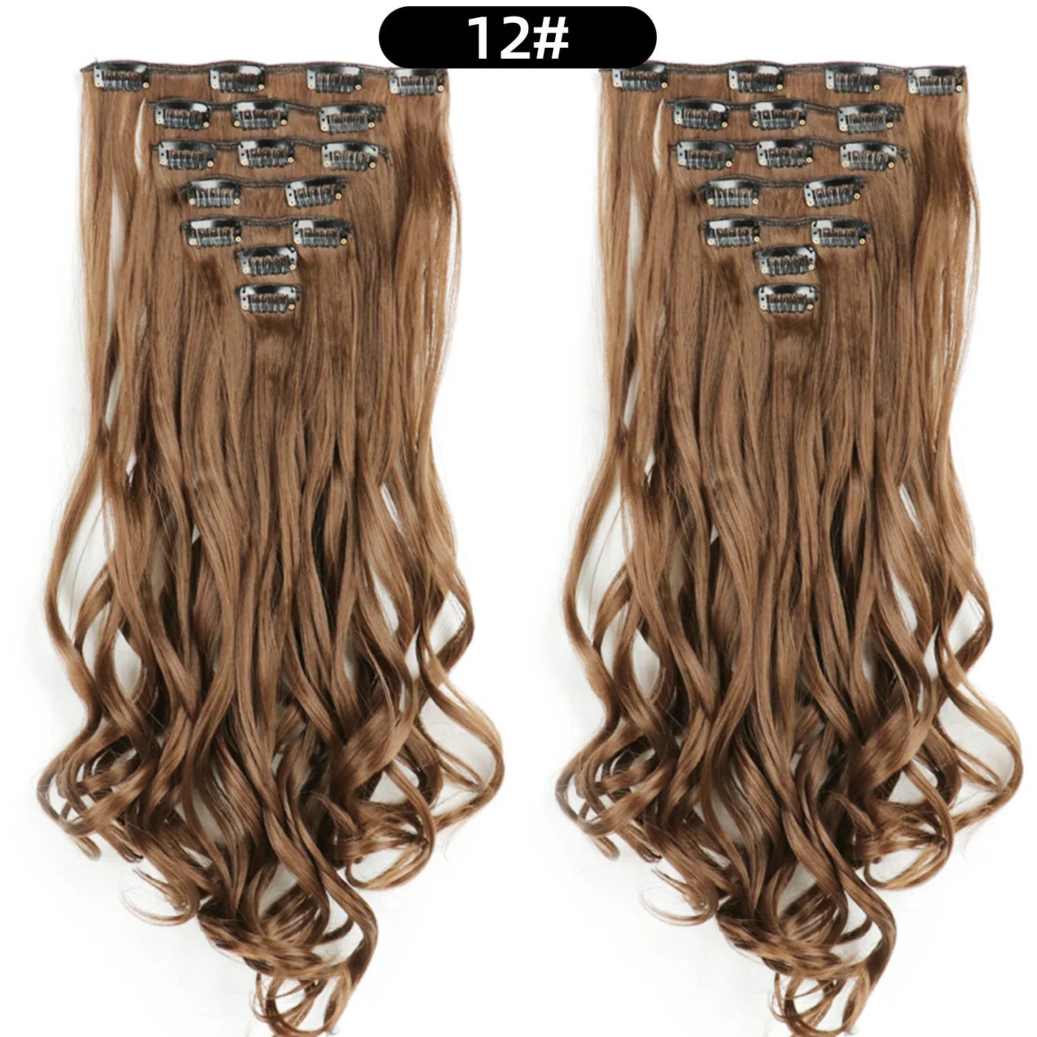 22 Inch Deep Wave Clip-In Hair Extensions Full Head Set - 30