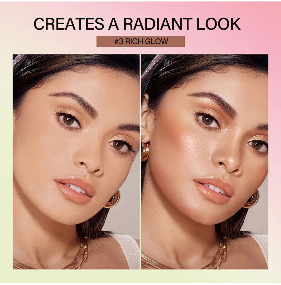 Cream Bronzer and Highlighter Stick for Face Eyes and Body Sculpting