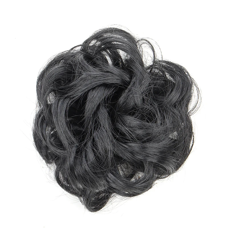 Messy Wavy Bun Hair Extension for Women Curly Chignon Hair Piece