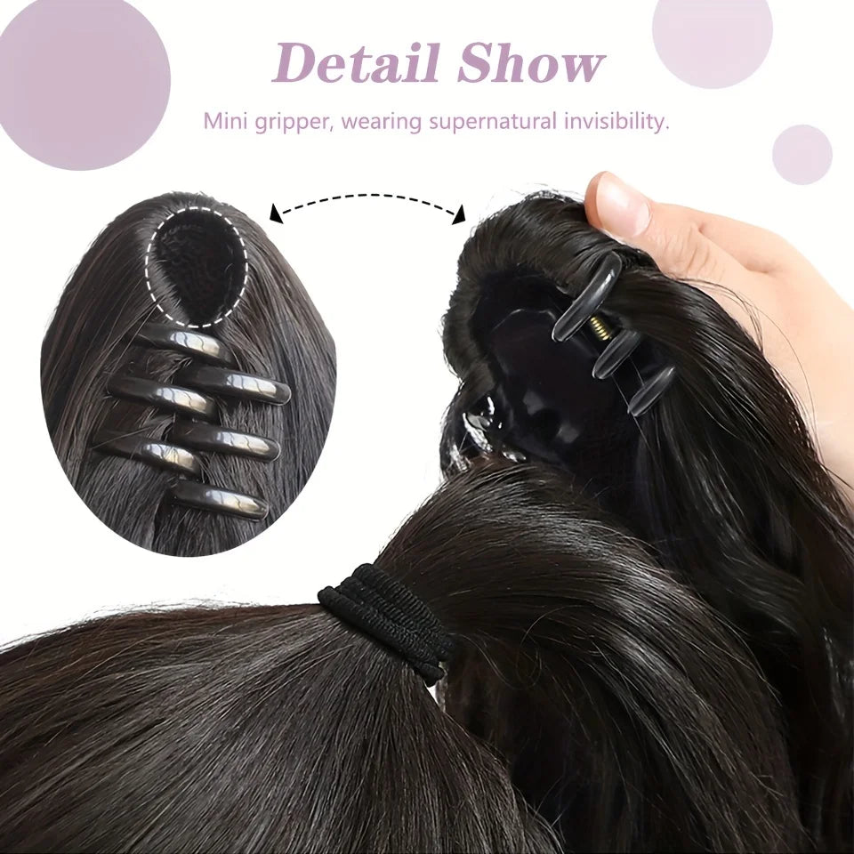 Long Straight Claw Clip Ponytail Extension for Instant Voluminous Hair - 5
