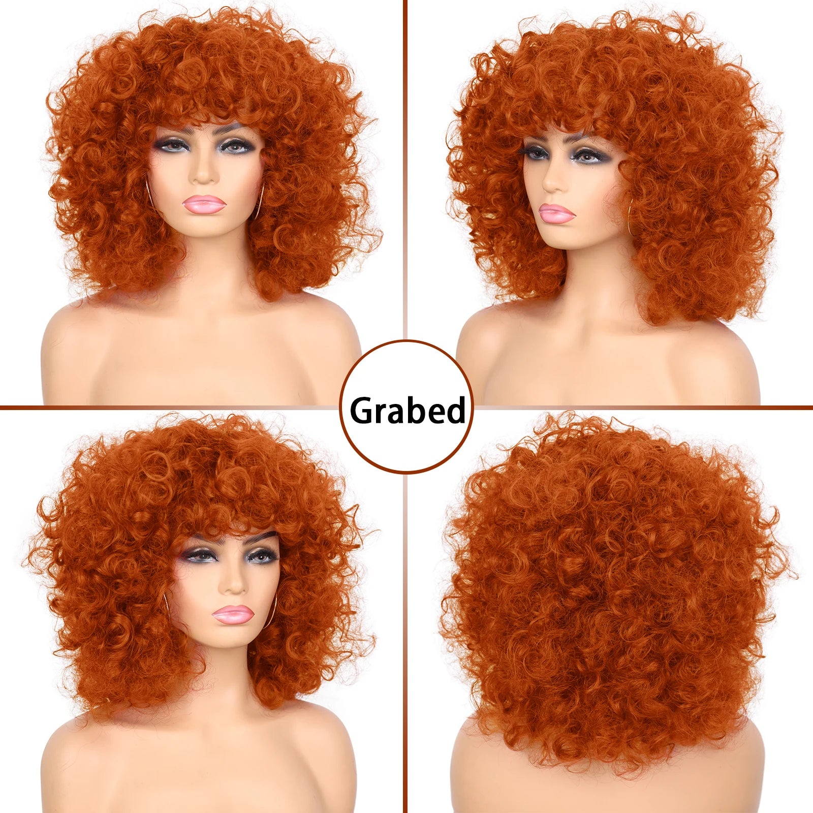 Short Curly Afro Wig for Daily Wear Natural Synthetic Hair - 4