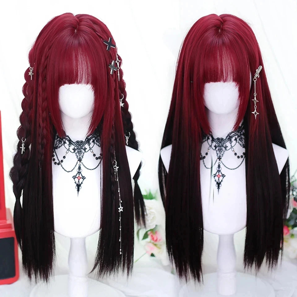 Lolita Cosplay Long Ponytail Wig with Buns for Parties