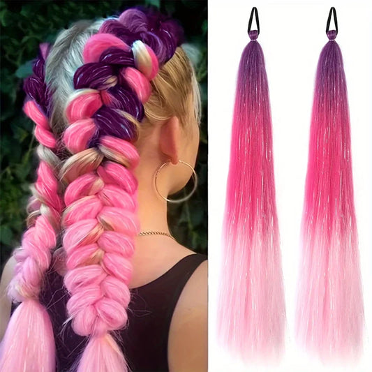 26 Inch Synthetic Braided Hair Extensions with Elastic Band