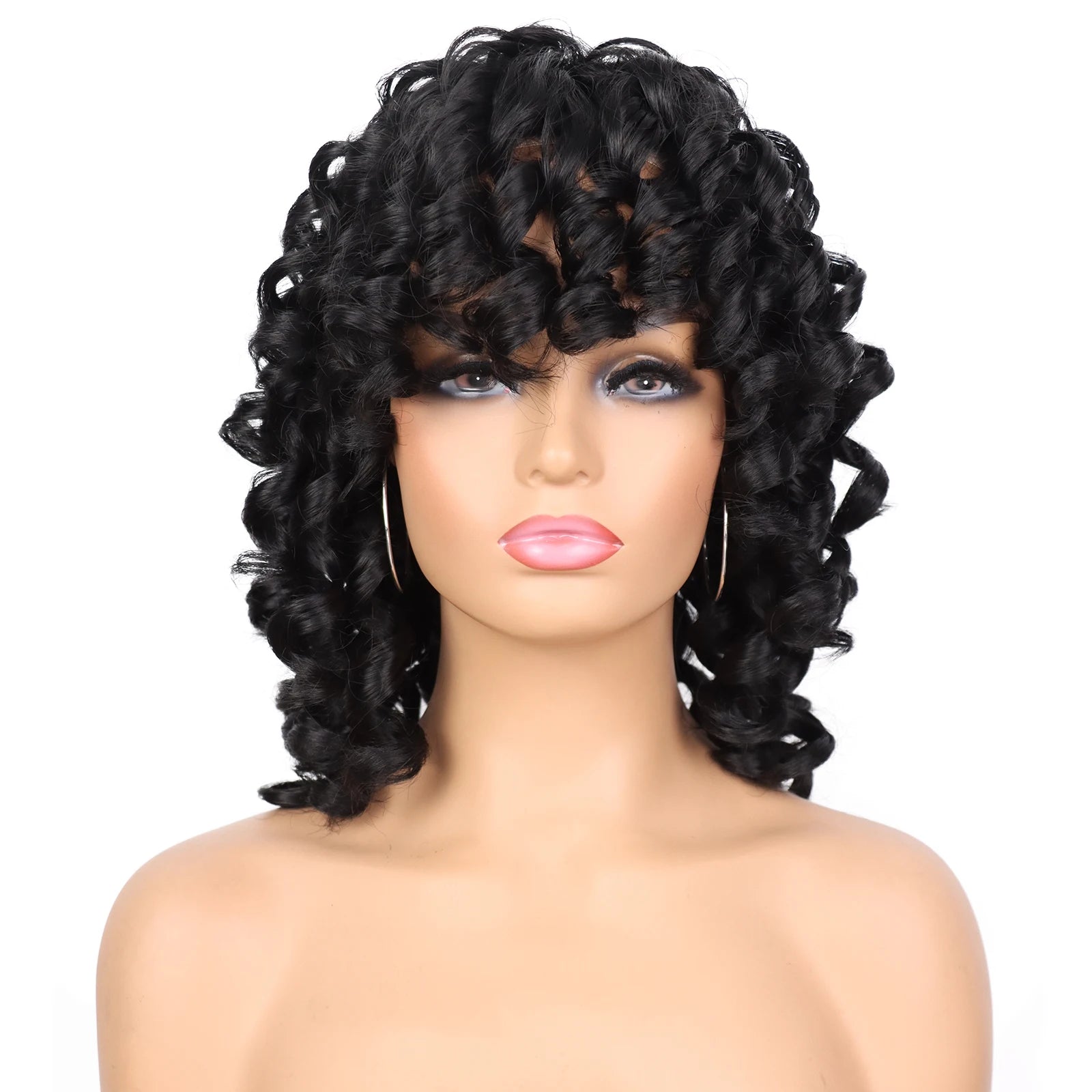Short Curly Afro Wig for Daily Wear Natural Synthetic Hair - 15
