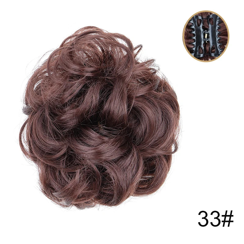 Messy Curly Hair Bun Claw Clip Extension for Easy Elegant Hairstyles