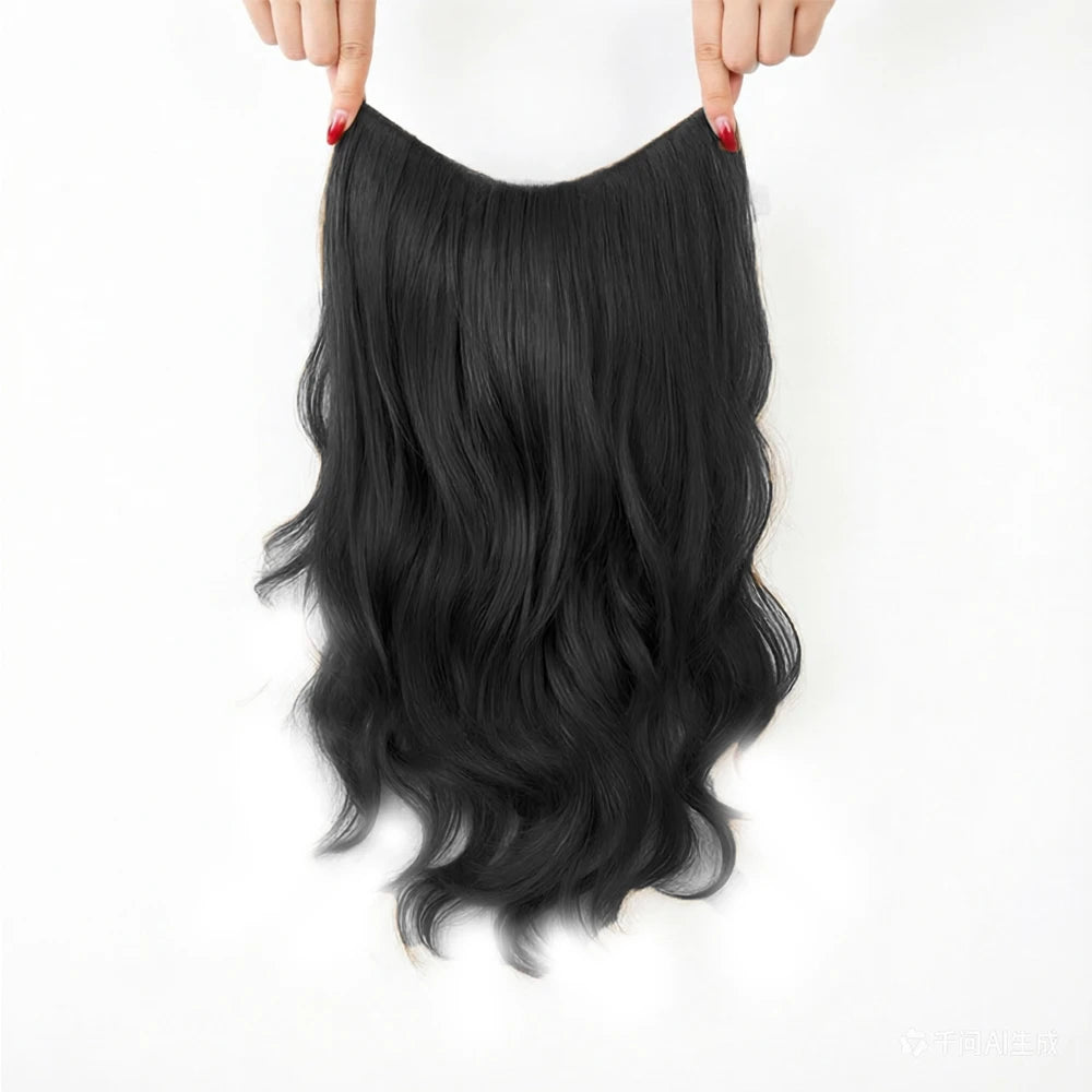 20 Inch Wavy Synthetic Hair Extensions with Invisible Clips - 13