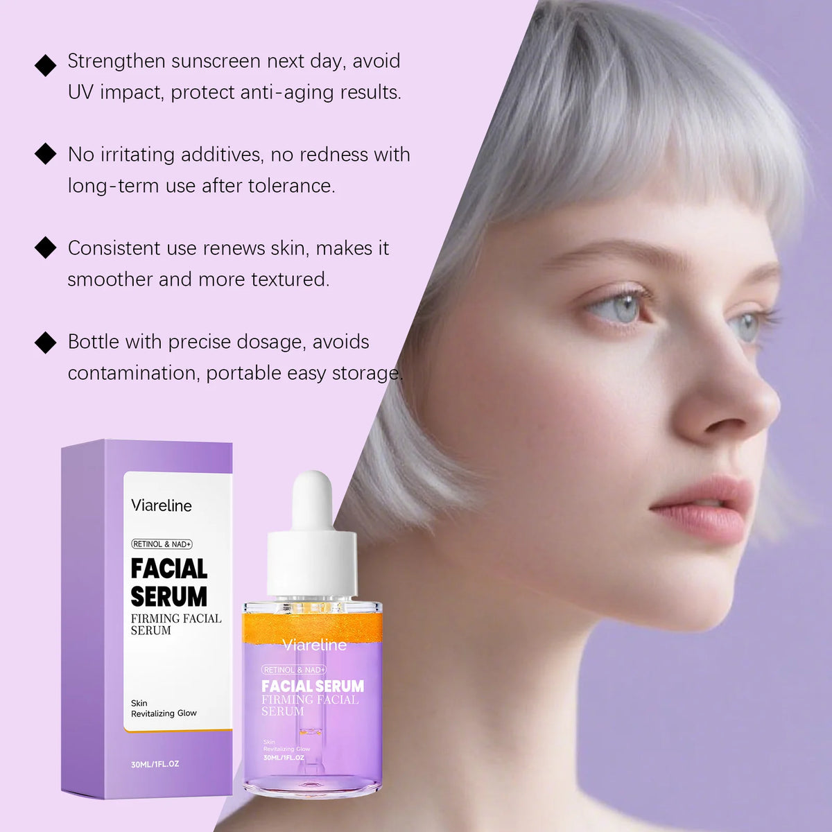 Anti-Aging Retinol Facial Serum for Skin Firming and Fine Line Reduction