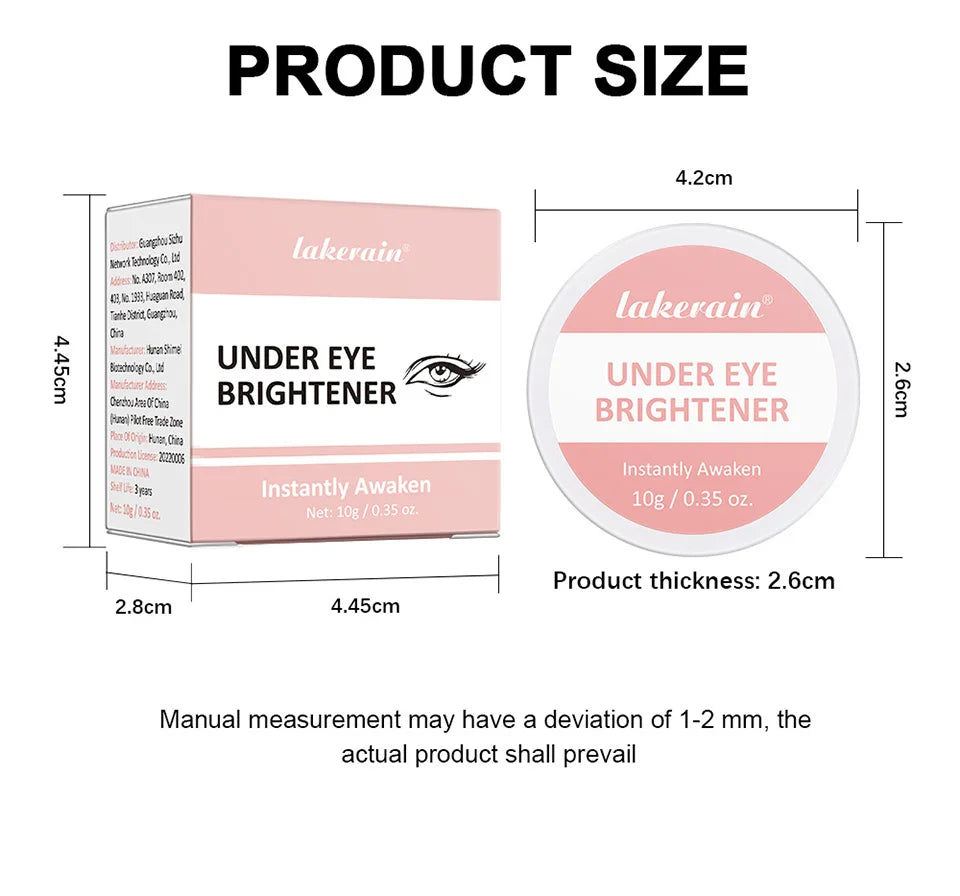 Hydrating Under Eye Brightener Cream for Dark Circles and Tired Eyes