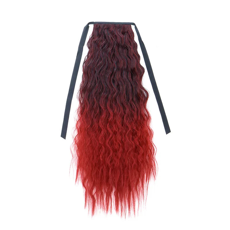 22 Inch Kinky Curly Drawstring Ponytail Hair Extension - 14