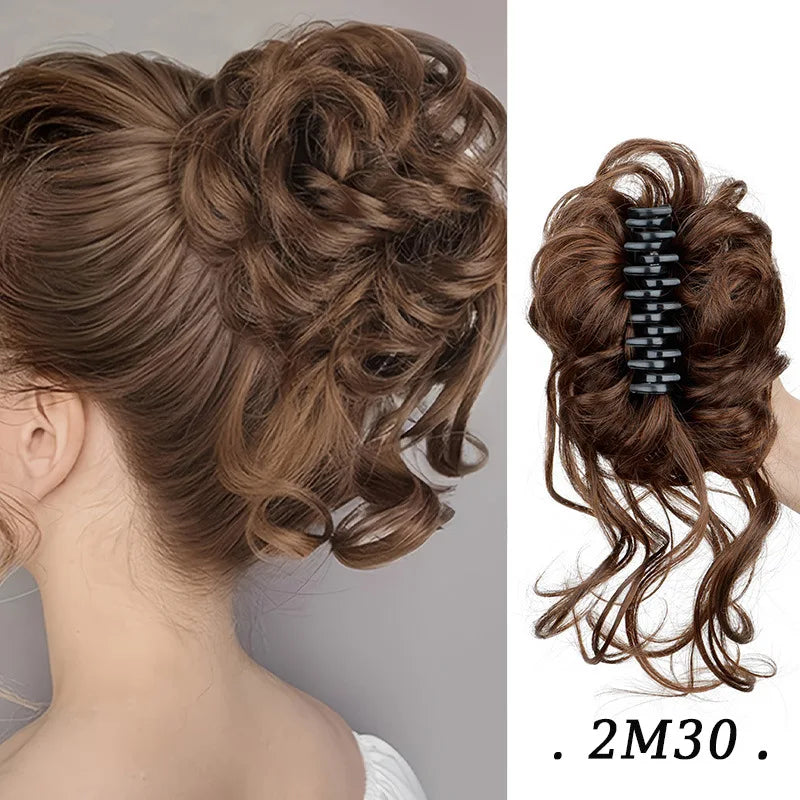 Elastic Curly Hair Bun Extension for Instant Volume and Updo Hairstyles