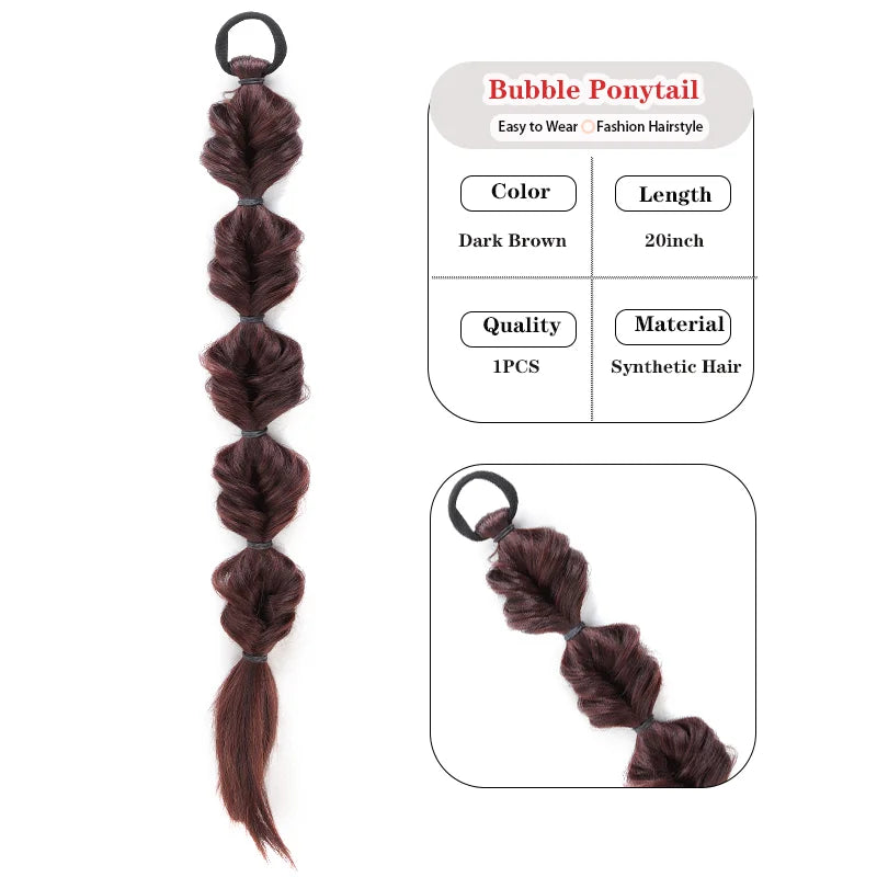 20-Inch Pre-Braided Bubble Ponytail Extension