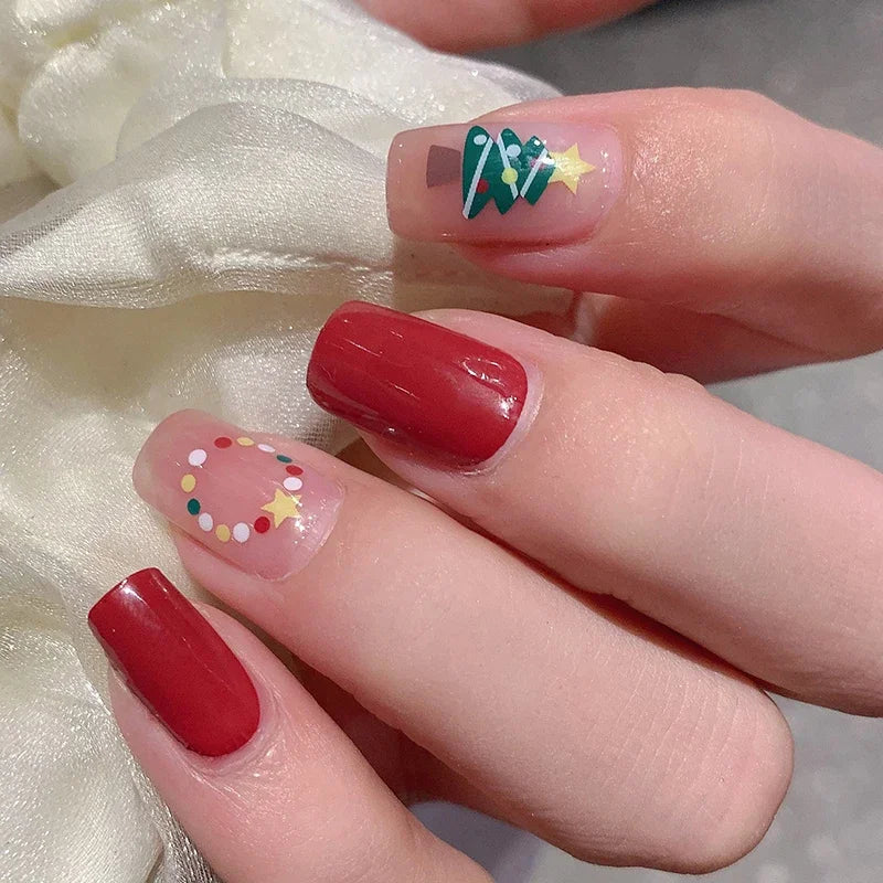 Festive Winter Snowflake Semi-Cured Gel Nail Wraps for Holiday Manicures - 4