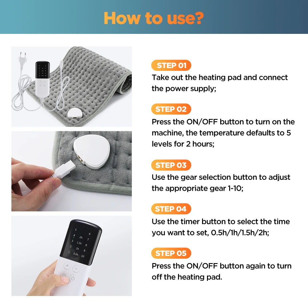 Electric Heating Pad for Back Pain and Muscle Relief with Auto Shut Off - 18