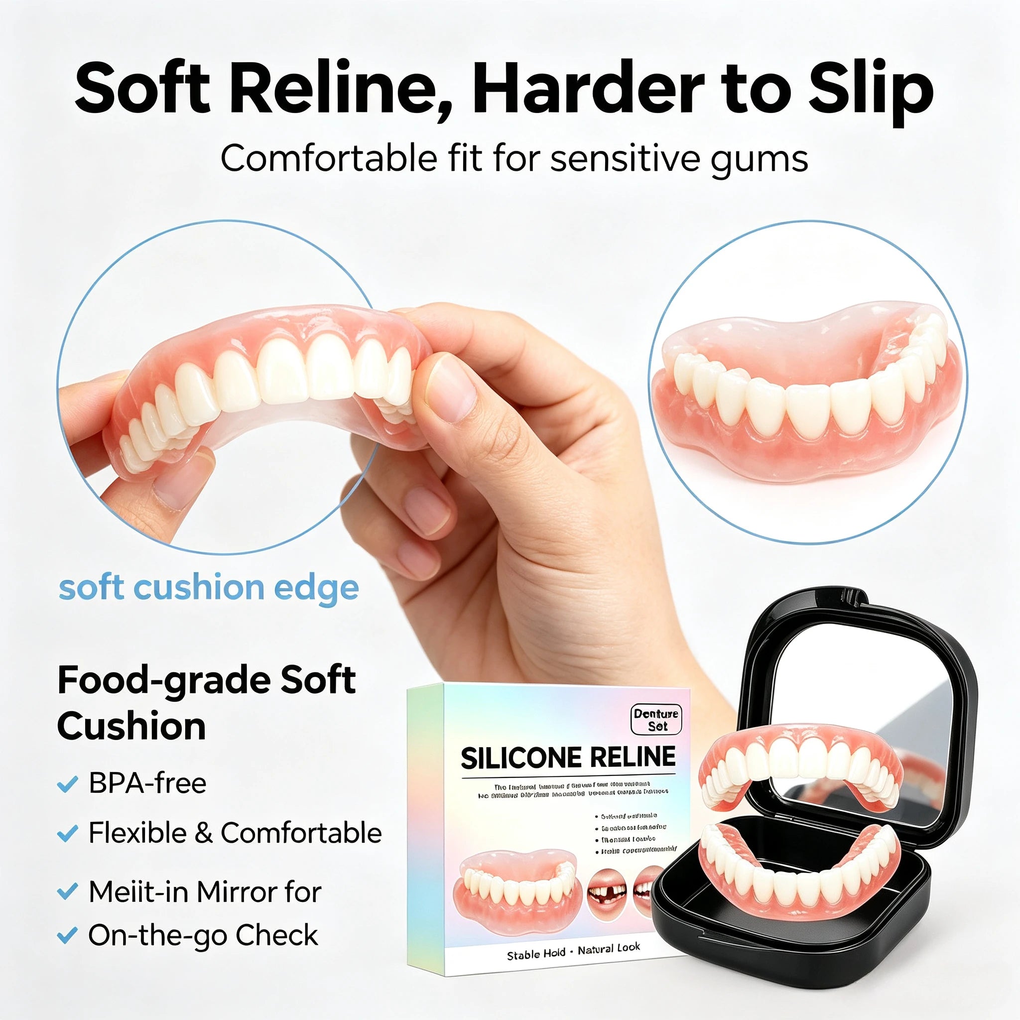 Comfort Fit Silicone Dentures for Instant Natural Smile and Oral Confidence - 8