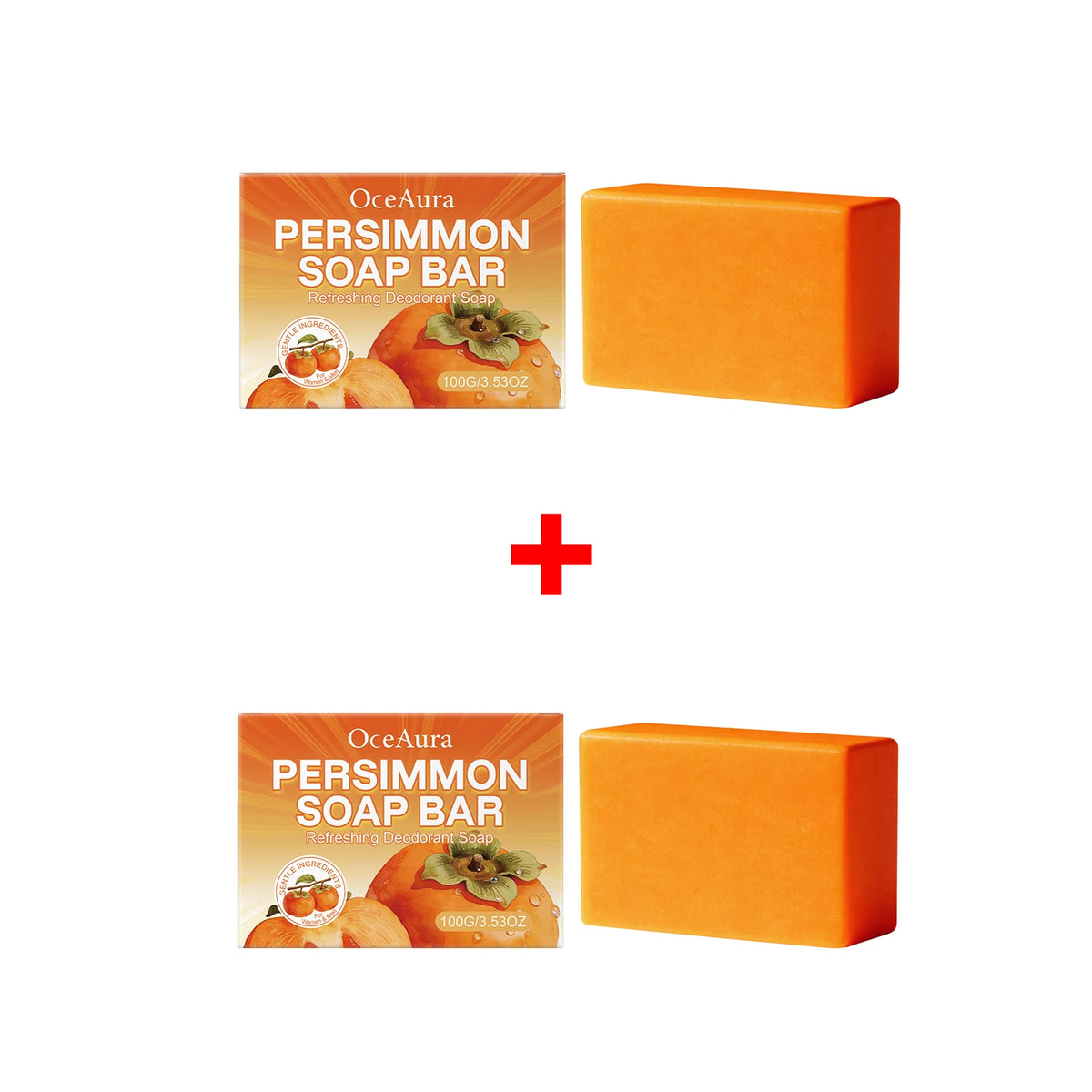 Natural Persimmon Deodorizing Soap Bar for Refreshing Body Odor Control