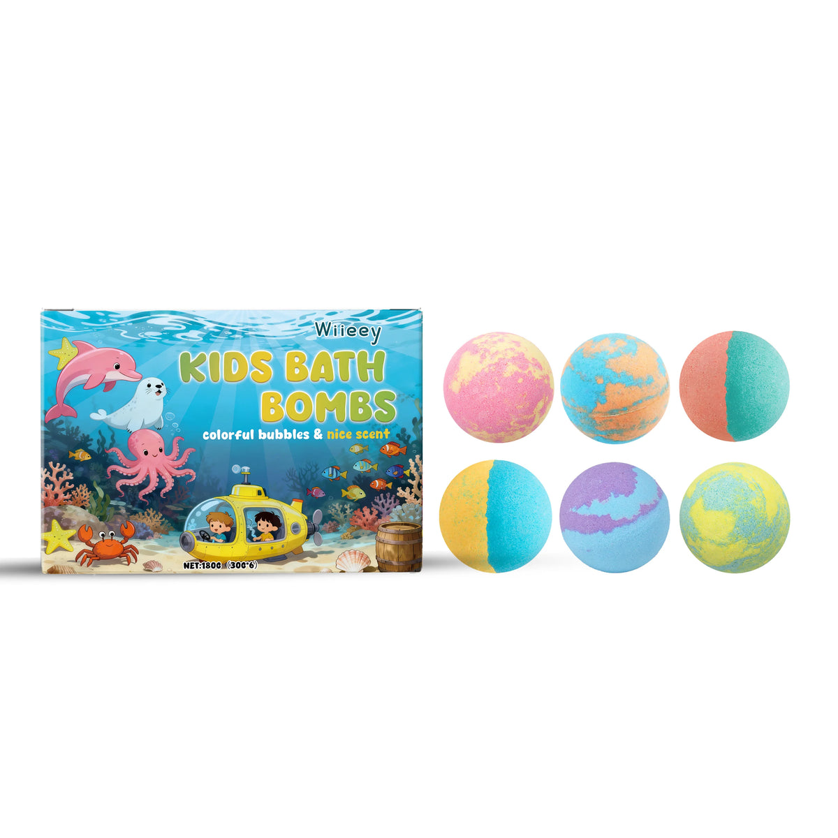 Moisturizing Fizzy Bath Bombs for Kids Gentle Skin Cleansing Gift Set
