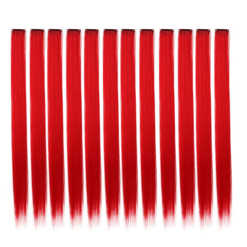 12-Piece Colorful Clip-In Hair Extensions for Parties