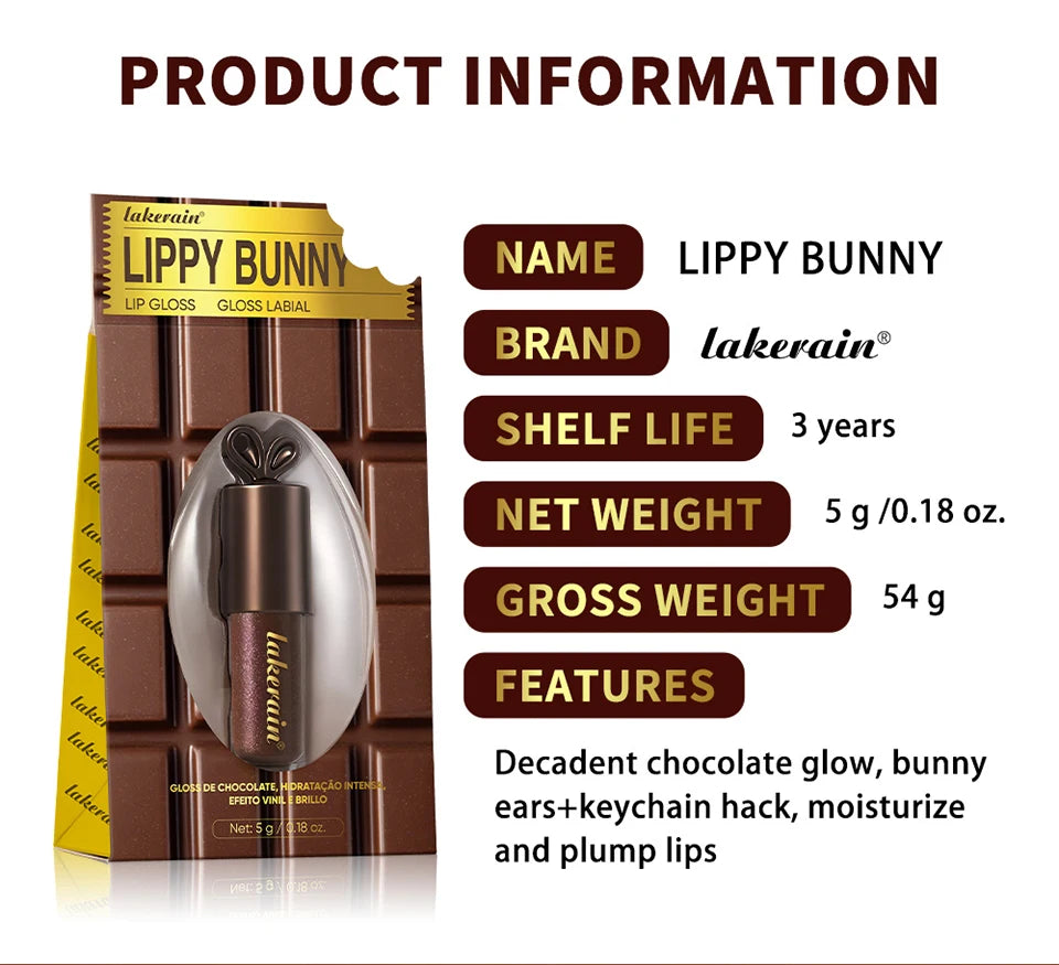 Honey and Chocolate Moisturizing Lip Gloss Set for Hydrated Lips