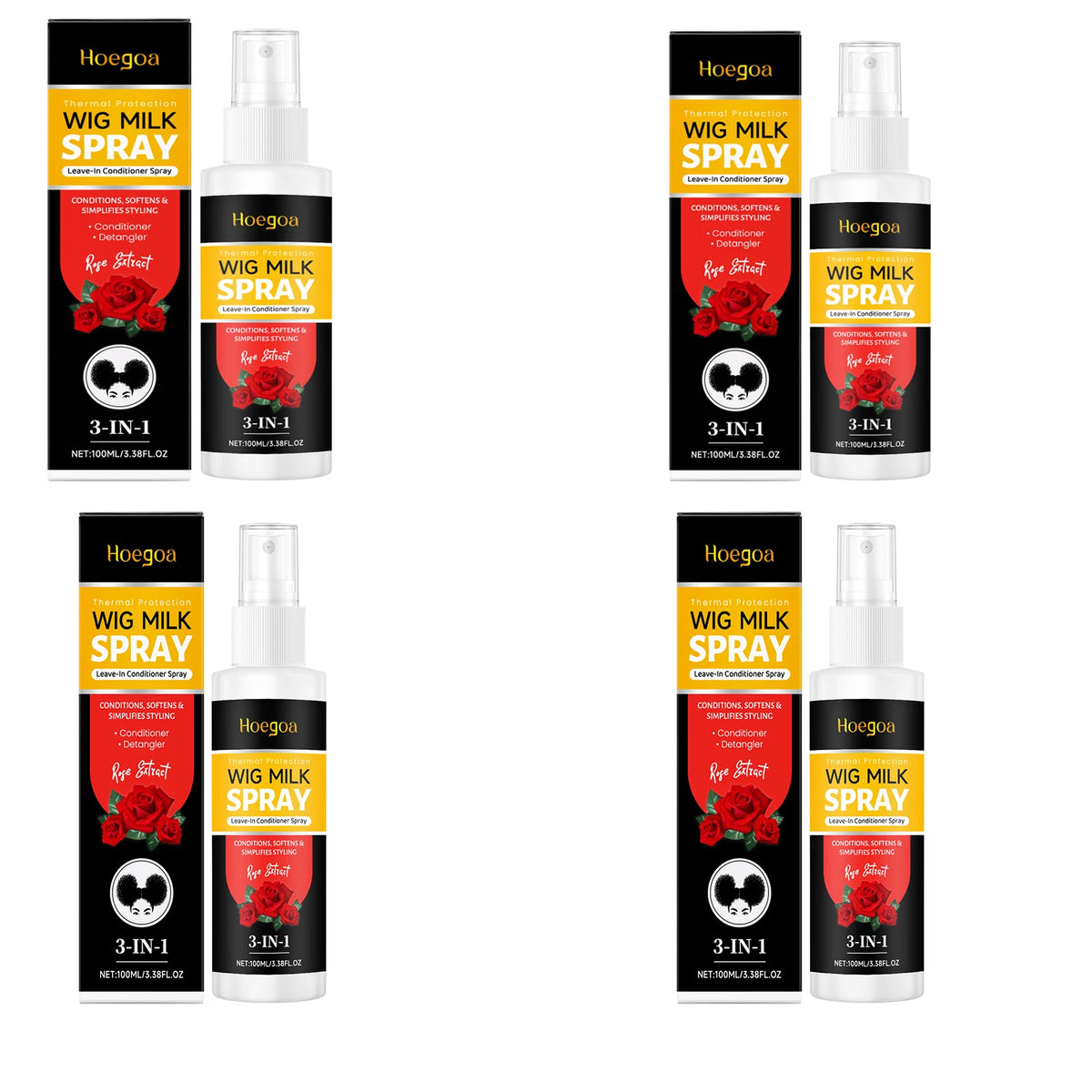 3-in-1 Rose Leave-In Conditioning Spray for Wigs and Natural Hair