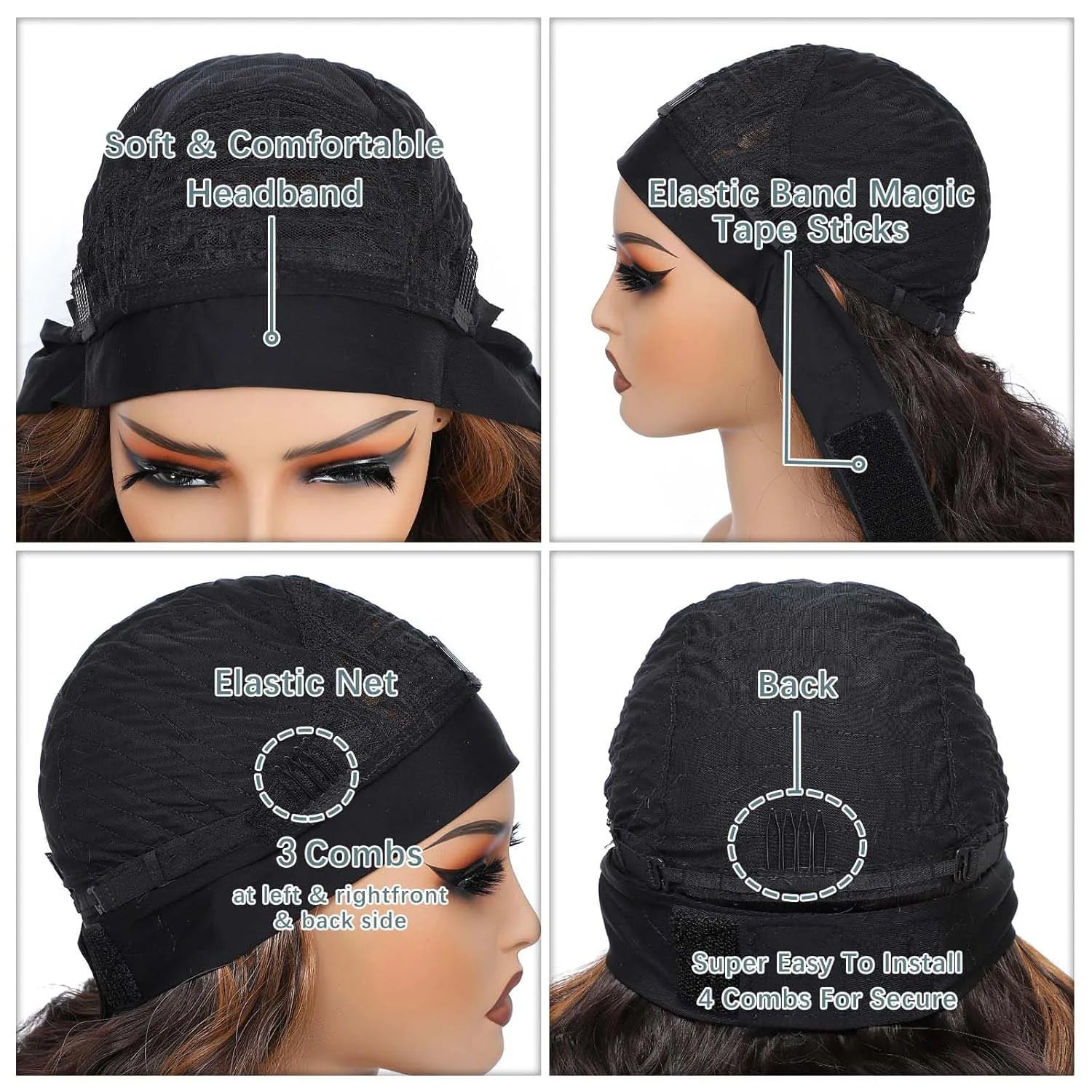 Long Wavy Headband Wig for Effortless Daily Styling - 7