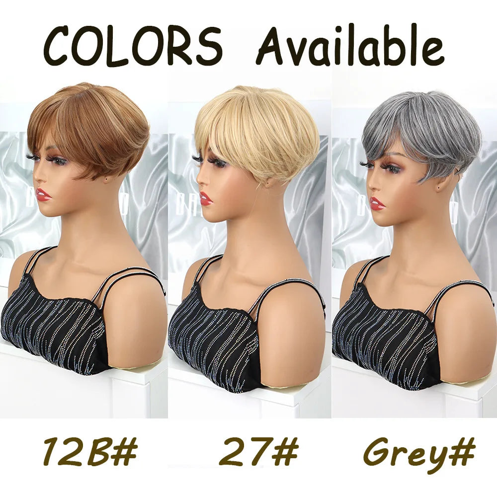 Short Fluffy Hair Topper with Bangs for Thinning Hair