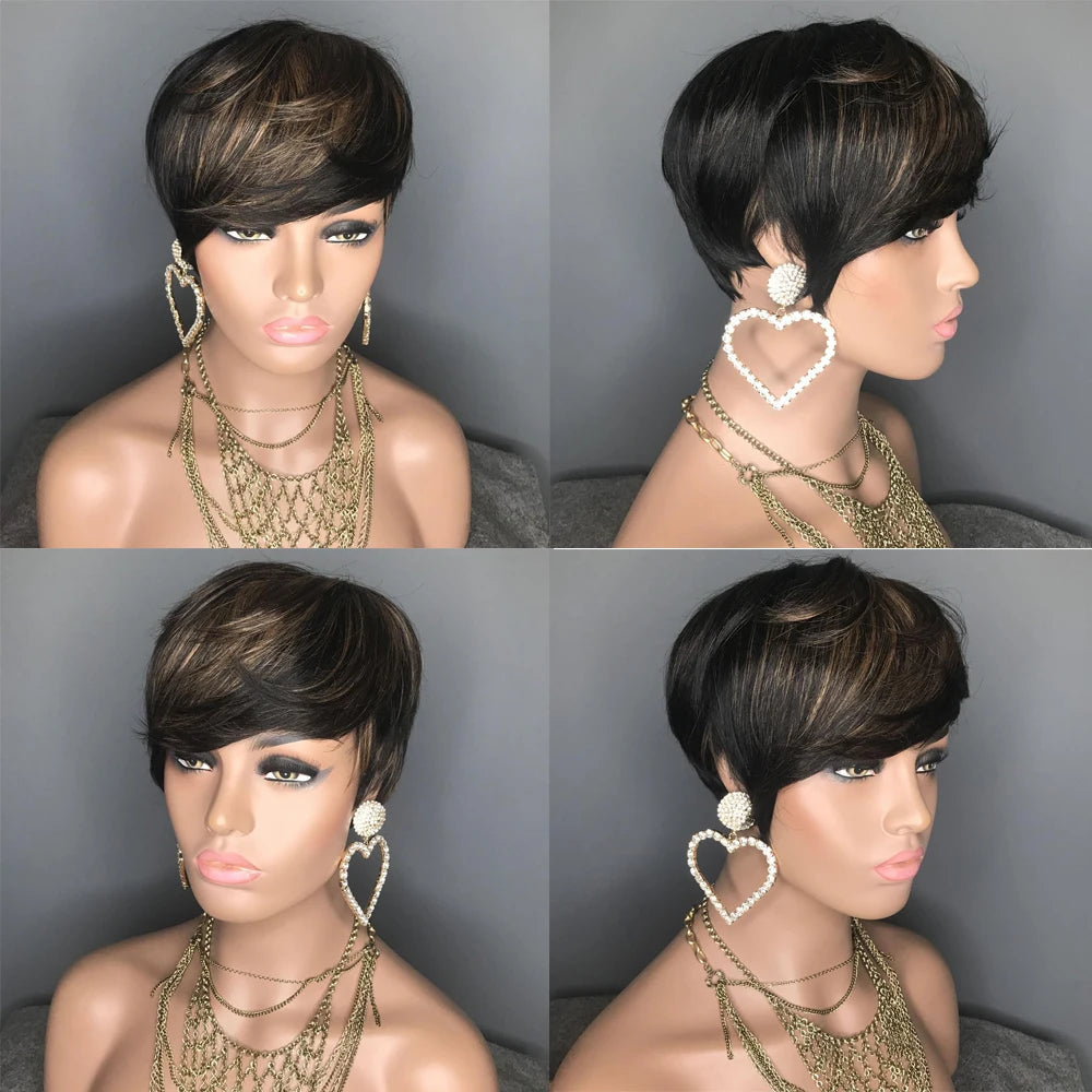Short Wavy Pixie Cut Wig for Women - 5