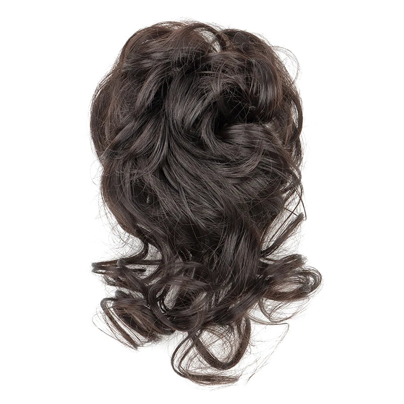 Messy Curly Hair Bun Scrunchie for Quick Elegant Updo Hairstyles