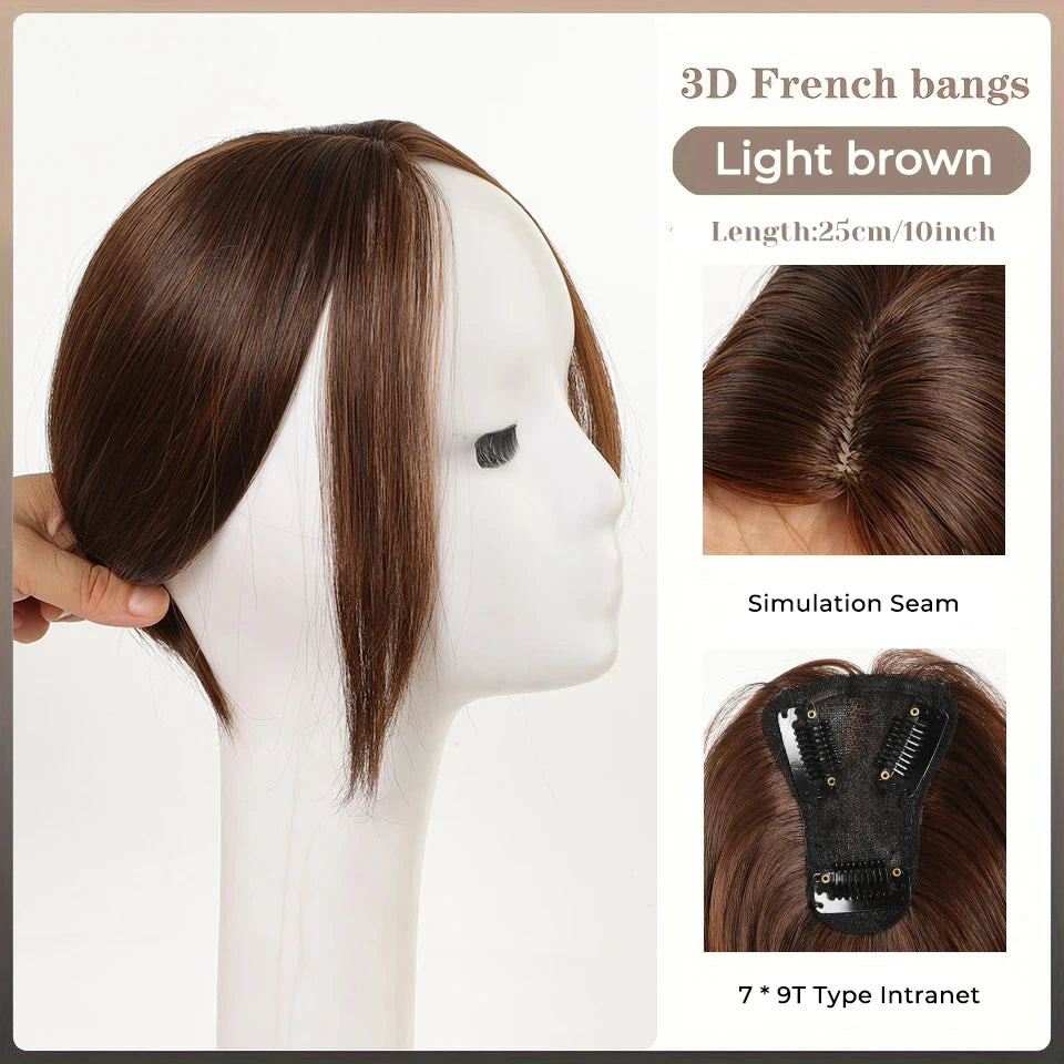 Clip-In Hair Topper Bangs Extension for Natural Volume and Style - 87