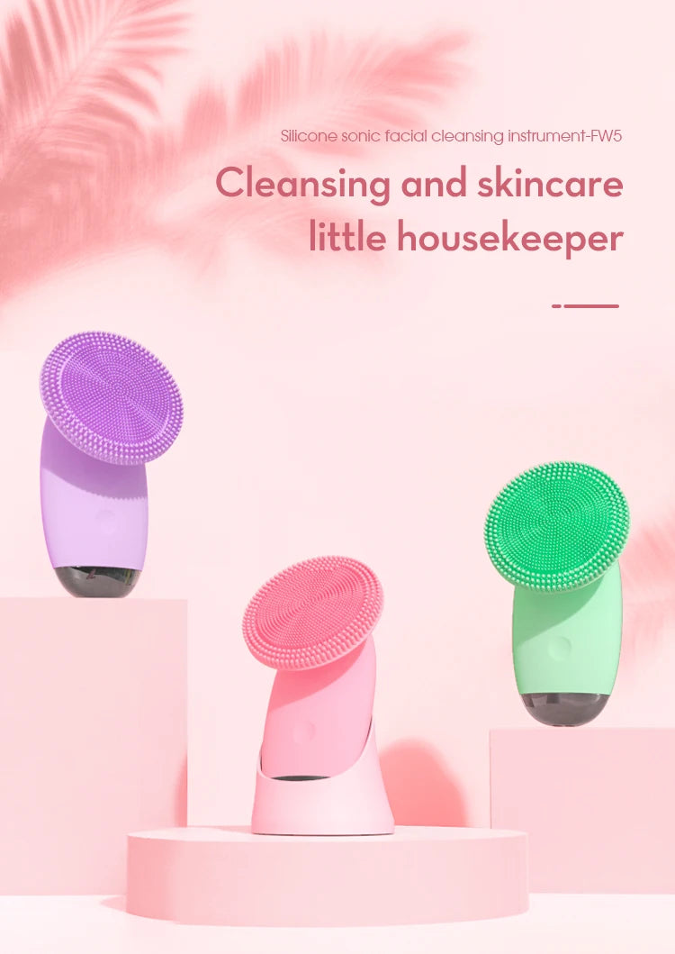 Electric Silicone Face Cleansing Brush for Deep Pore Exfoliation - 7