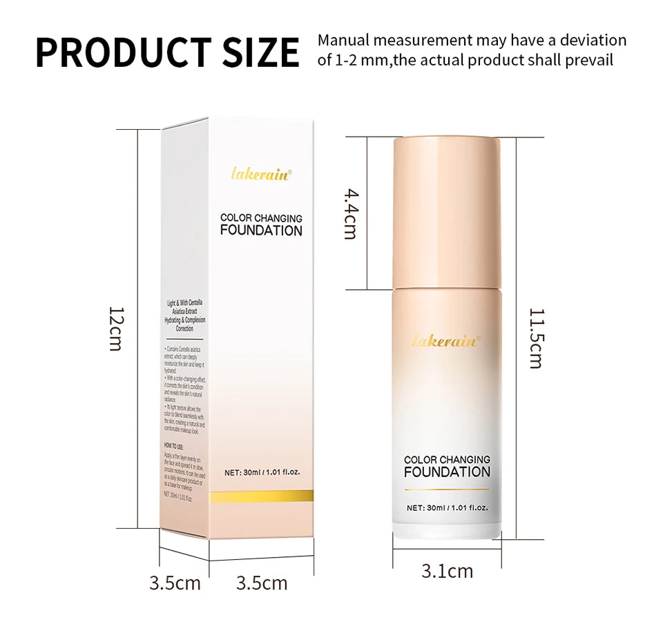Color-Changing Liquid Foundation for Flawless Radiant Skin Coverage - 16
