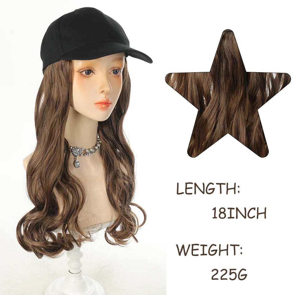 18-Inch Wavy Baseball Cap Wig for Instant Hair Transformations