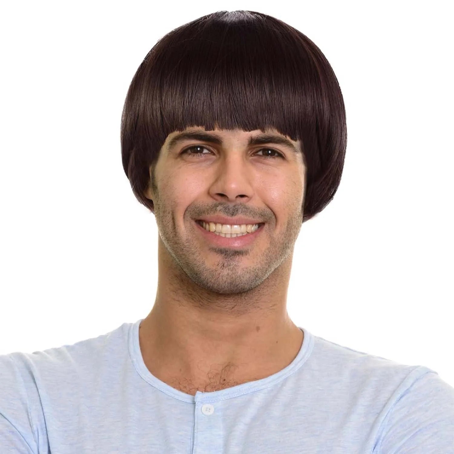 Short Bowl Cut Synthetic Cosplay Wig for Parties and Anime Costumes - 1
