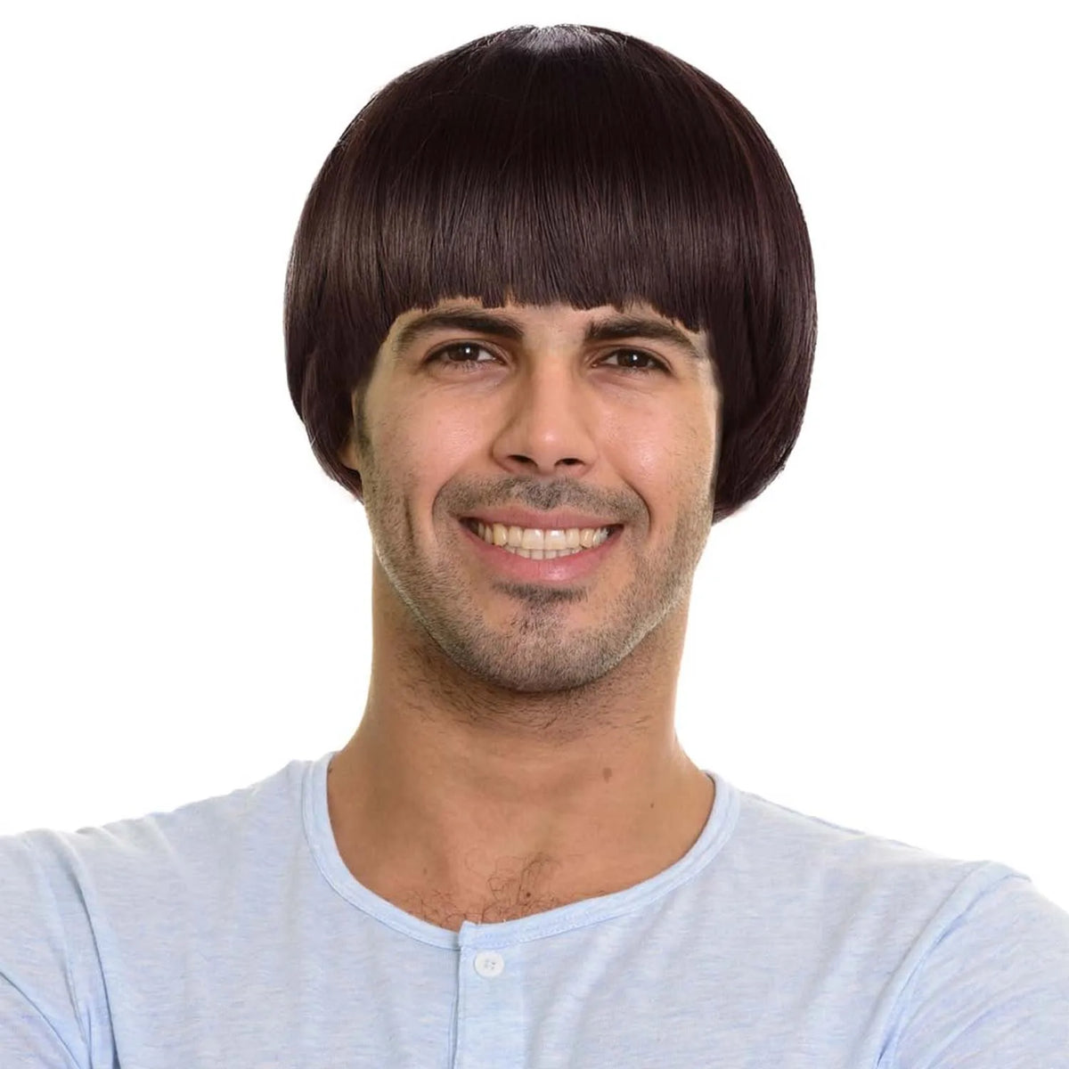Short Bowl Cut Synthetic Cosplay Wig for Parties and Anime Costumes