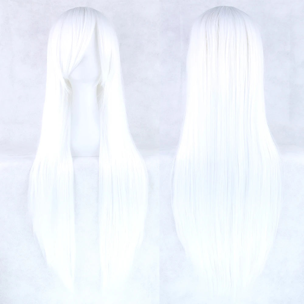 80cm Long Straight Synthetic Wig for Cosplay and Costume Parties - 50
